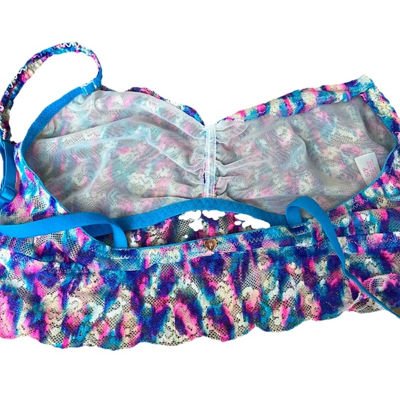 PINK Victoria’s Secret Lace Bralette Wireless Lined Floral Multicolor - Picture 4 of 8